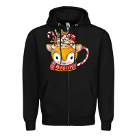 Black coffee cups animal Zipper Hoodie - CowhideDigitalArt