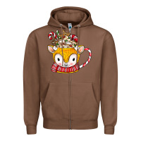 Chestnut coffee cups animal Zipper Hoodie - CowhideDigitalArt