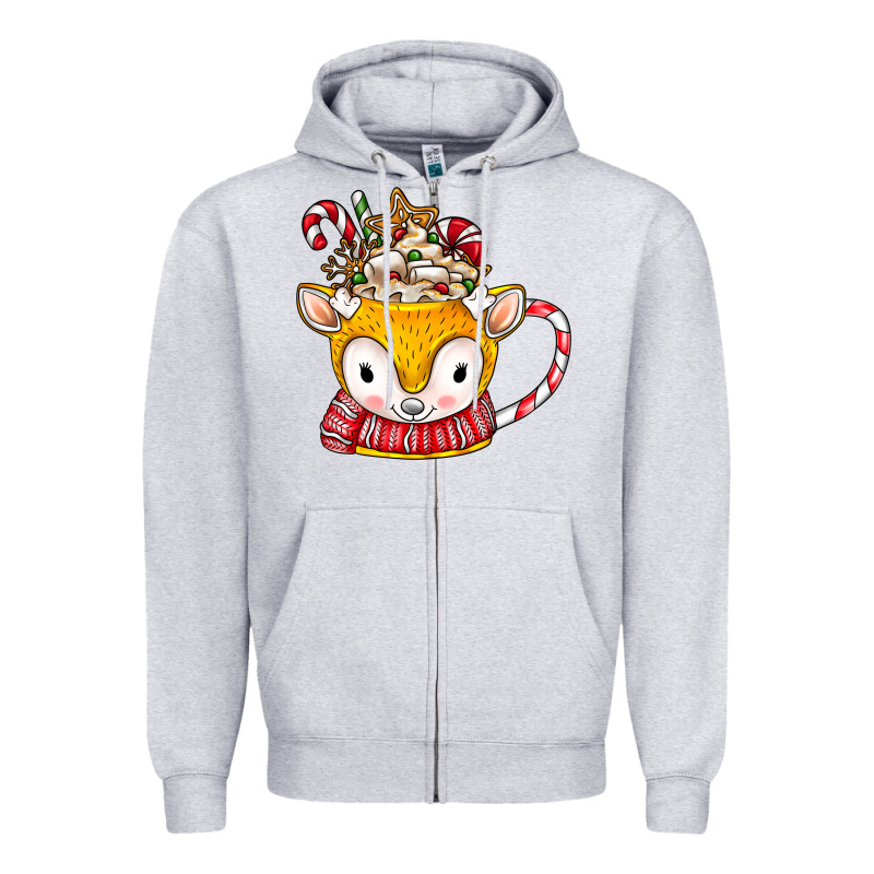 Coffee Cups Animal Zipper Hoodie by CowhideDigitalArt | Teevron