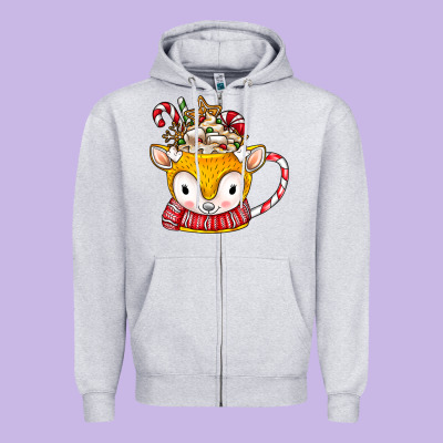 Coffee Cups Animal Zipper Hoodie Designed By Cowhidedigitalart