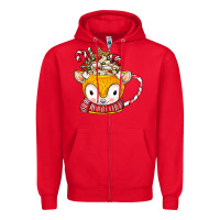Red coffee cups animal Zipper Hoodie - CowhideDigitalArt