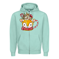 Seafoam coffee cups animal Zipper Hoodie - CowhideDigitalArt