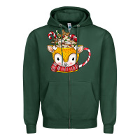Sports Green coffee cups animal Zipper Hoodie - CowhideDigitalArt