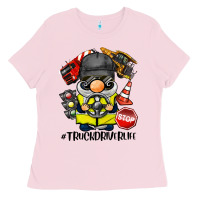 Bubblegum Pink truck driver life gnome Ladies Tee - BarkalooDesign