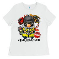 White truck driver life gnome Ladies Tee - BarkalooDesign