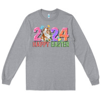Heather Grey 2024 happy easter Long Sleeve Tee - CowGirlArtShop