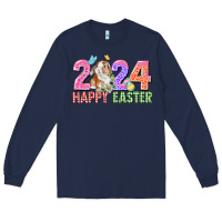 Navy 2024 happy easter Long Sleeve Tee - CowGirlArtShop