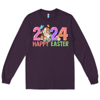 Plum 2024 happy easter Long Sleeve Tee - CowGirlArtShop