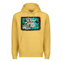 Antique Gold western serape cowhide turquoise glitter Premium Hoodie - FaDigitalArtStudio