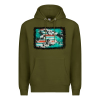 Army Green western serape cowhide turquoise glitter Premium Hoodie - FaDigitalArtStudio