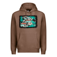 Chestnut western serape cowhide turquoise glitter Premium Hoodie - FaDigitalArtStudio