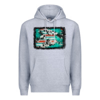Heather Grey western serape cowhide turquoise glitter Premium Hoodie - FaDigitalArtStudio