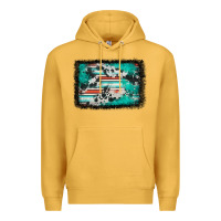 Western Serape Cowhide Turquoise Glitter Premium Hoodie | Teevron