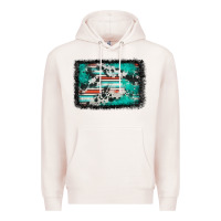 Pale Pink western serape cowhide turquoise glitter Premium Hoodie - FaDigitalArtStudio