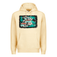 Pina Colada western serape cowhide turquoise glitter Premium Hoodie - FaDigitalArtStudio