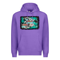 Purple western serape cowhide turquoise glitter Premium Hoodie - FaDigitalArtStudio