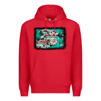 Red western serape cowhide turquoise glitter Premium Hoodie - FaDigitalArtStudio
