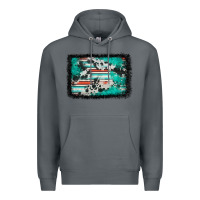 Rock western serape cowhide turquoise glitter Premium Hoodie - FaDigitalArtStudio