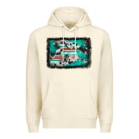 Sandshell western serape cowhide turquoise glitter Premium Hoodie - FaDigitalArtStudio