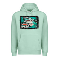 Seafoam western serape cowhide turquoise glitter Premium Hoodie - FaDigitalArtStudio