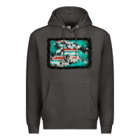 Smoke western serape cowhide turquoise glitter Premium Hoodie - FaDigitalArtStudio