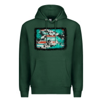 Sports Green western serape cowhide turquoise glitter Premium Hoodie - FaDigitalArtStudio