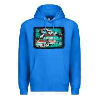 True Royal western serape cowhide turquoise glitter Premium Hoodie - FaDigitalArtStudio