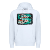 White western serape cowhide turquoise glitter Premium Hoodie - FaDigitalArtStudio