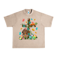 French Oak Western Rabbit with Cross Easter Day Urban Heavy Tee - HowdyJamesFarm