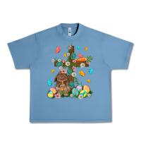 Pebble Blue Western Rabbit with Cross Easter Day Urban Heavy Tee - HowdyJamesFarm