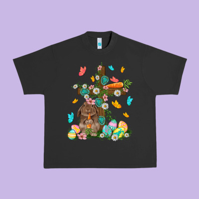 Western Rabbit With Cross Easter Day Urban Heavy Tee Designed By Howdyjamesfarm