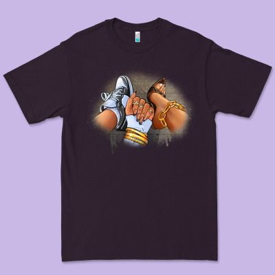 Sneaker And Heel Afro Woman Premium Tee Designed By Ranaportraitstore