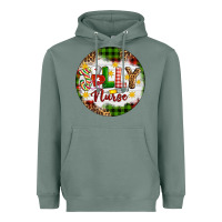 Sage Christmas Jolly Nurse Heavyweight Hoodie - Artiststas