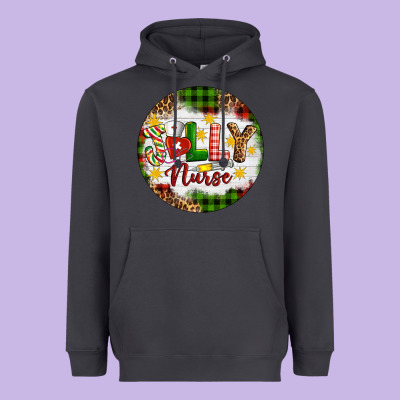 Christmas Jolly Nurse Heavyweight Hoodie Designed By Artiststas