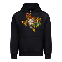 Black bull skull texas map western Urban Hoodie - BarkalooDesign
