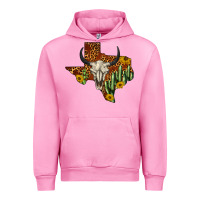 Fuchsia Pink bull skull texas map western Urban Hoodie - BarkalooDesign