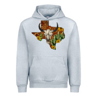 Heather Grey bull skull texas map western Urban Hoodie - BarkalooDesign