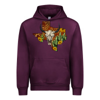 Mauve Wine bull skull texas map western Urban Hoodie - BarkalooDesign
