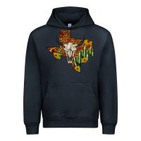 Navy bull skull texas map western Urban Hoodie - BarkalooDesign