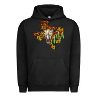 Pigment Black bull skull texas map western Urban Hoodie - BarkalooDesign