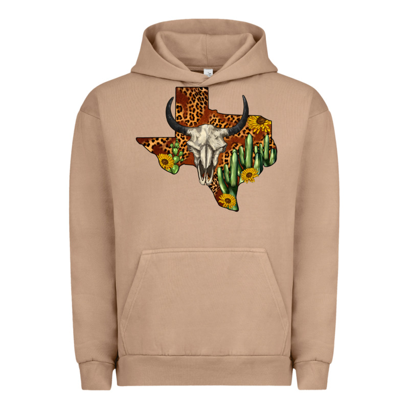 Bull Skull Texas Map Western Urban Hoodie by BarkalooDesign | Teevron