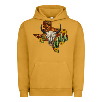 Pigment Peanut Butter bull skull texas map western Urban Hoodie - BarkalooDesign