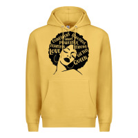 Antique Gold Womens Strong Black Woman Afro Message Premium Hoodie - lanVoArt