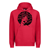 Cardinal Womens Strong Black Woman Afro Message Premium Hoodie - lanVoArt