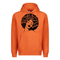 Carrot Womens Strong Black Woman Afro Message Premium Hoodie - lanVoArt