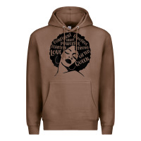 Chestnut Womens Strong Black Woman Afro Message Premium Hoodie - lanVoArt
