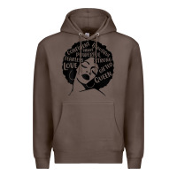 Coffee Womens Strong Black Woman Afro Message Premium Hoodie - lanVoArt