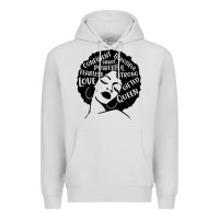Dove Grey Womens Strong Black Woman Afro Message Premium Hoodie - lanVoArt