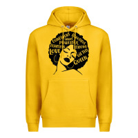 Lemon Womens Strong Black Woman Afro Message Premium Hoodie - lanVoArt