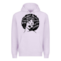 Lilac Womens Strong Black Woman Afro Message Premium Hoodie - lanVoArt